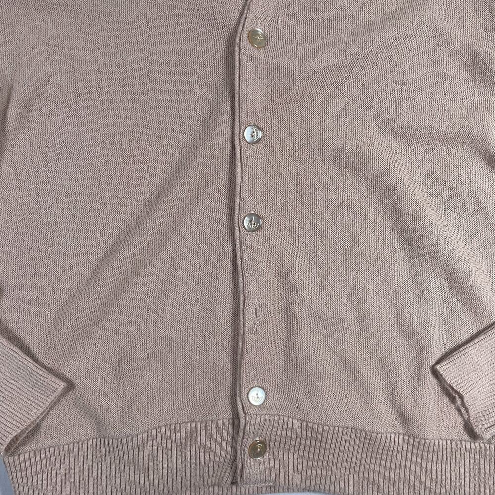 Vintage Arnold Palmer Cardigan Sweater Mens Size L Beige Robert Bruce - Picture 3 of 9